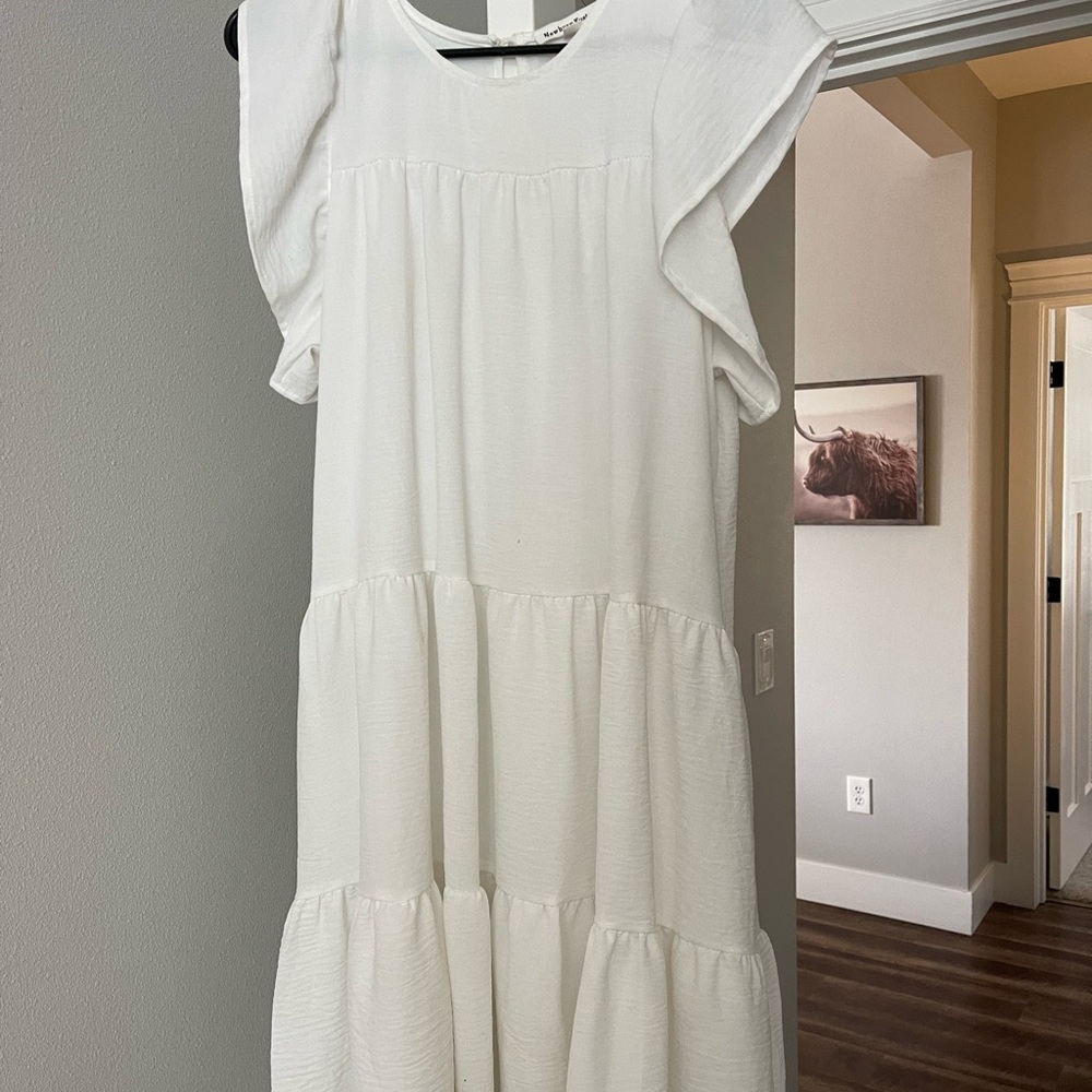 Newbury Kustom White Tiered Dress